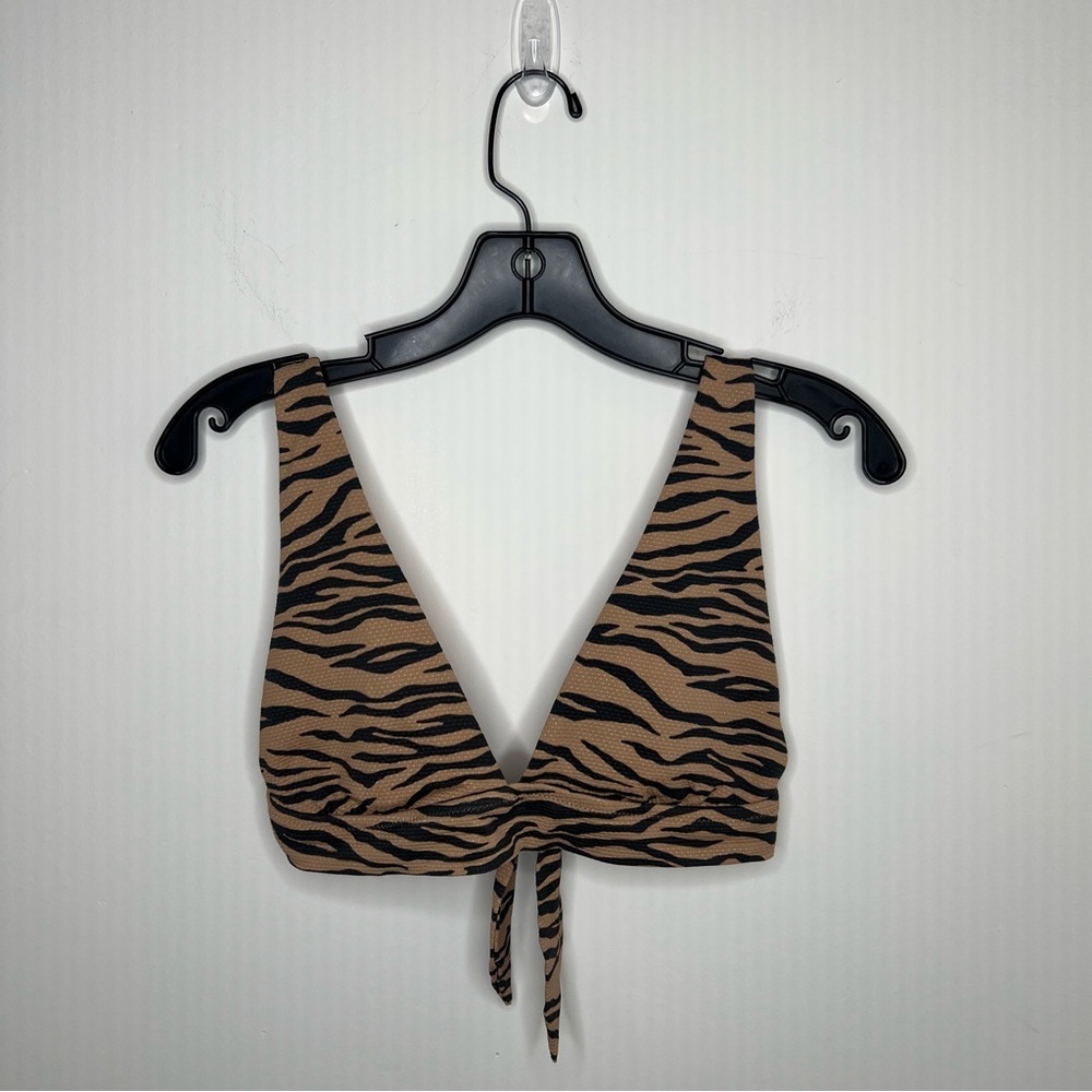 AE Aerie Triangle Animal Print Tiger Bikini Top Size M
